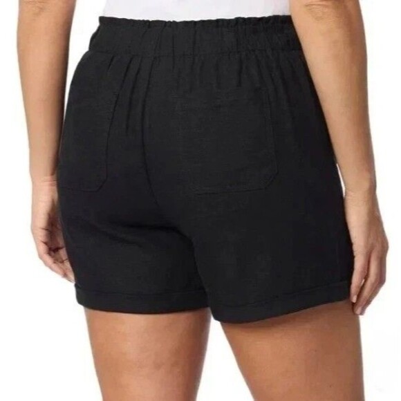 Briggs Womens Medium Black Linen Blend Shorts Casual Summer New With Tags - Picture 4 of 9